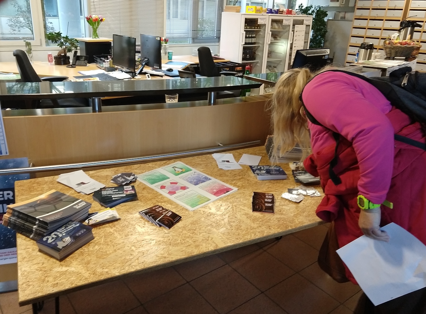 Am Flyertisch gab es nicht nur Flyer, sondern auch kleine Gimmicks unserer Sponsoren